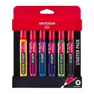 Acrylmarker startersset | 6 kleuren