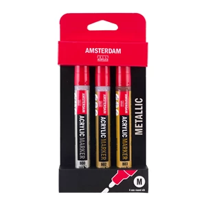 Acrylmarker metallic set | 3 kleuren